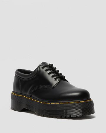 Black Men's Dr Martens 8053 Leather Platform Oxfords Shoes | CA 613BEX